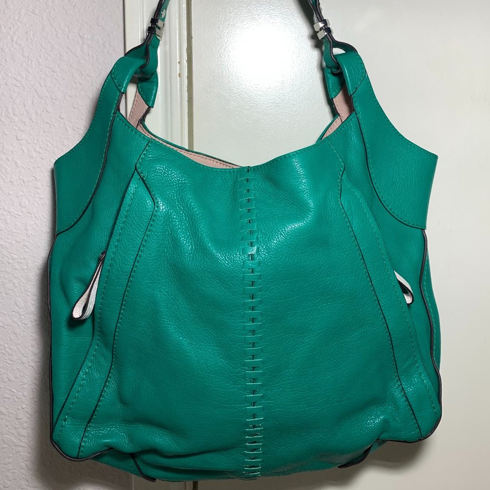 orYANY Turquoise Leather Shoulder Bag NWT